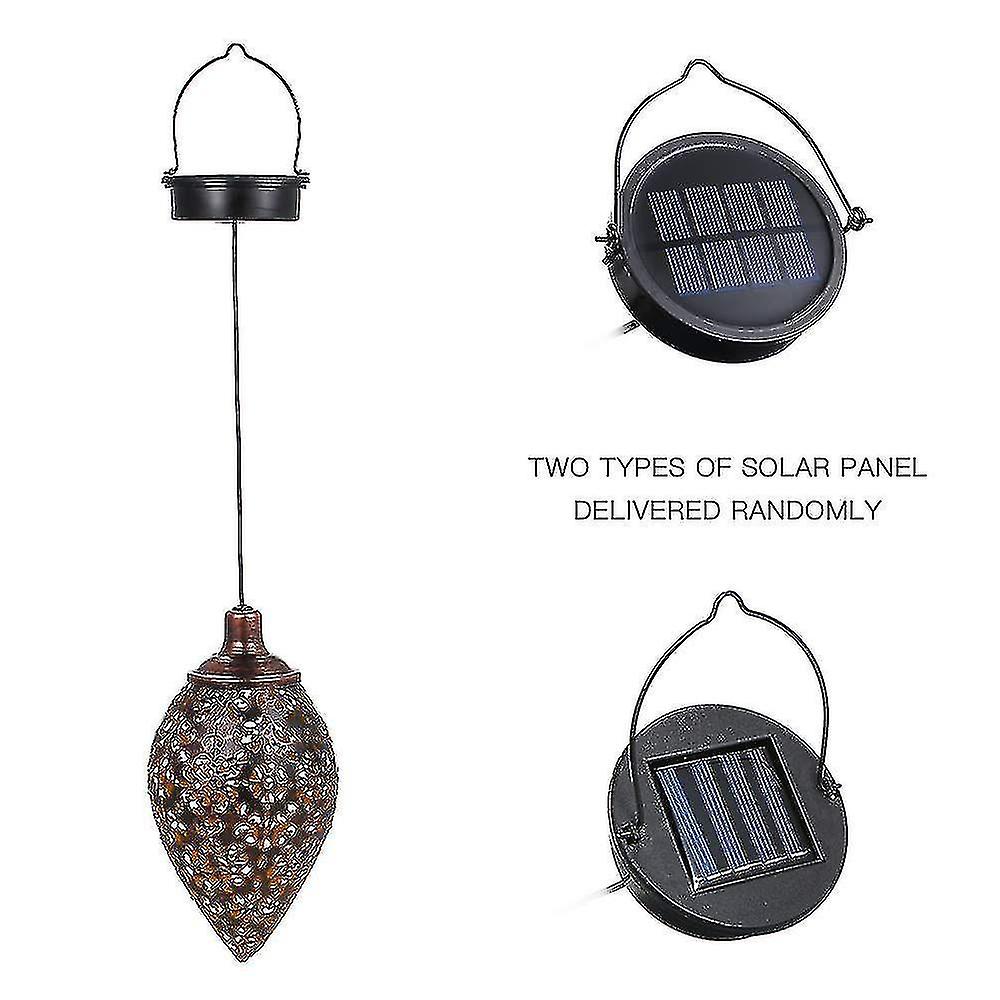 Solar Lantern Light， Outdoor Hanging Garden Lights Metal Lamp For Patio， Yard， Porch， Lawn， Courtyar