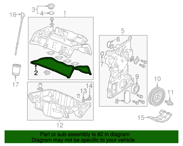 Genuine OE Honda Valve Cover Gasket - 12341-5A2-A01