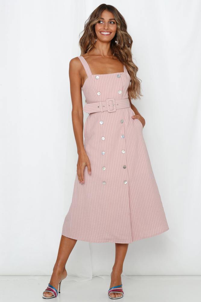 Keep Me In Mind Midi Dress Blush