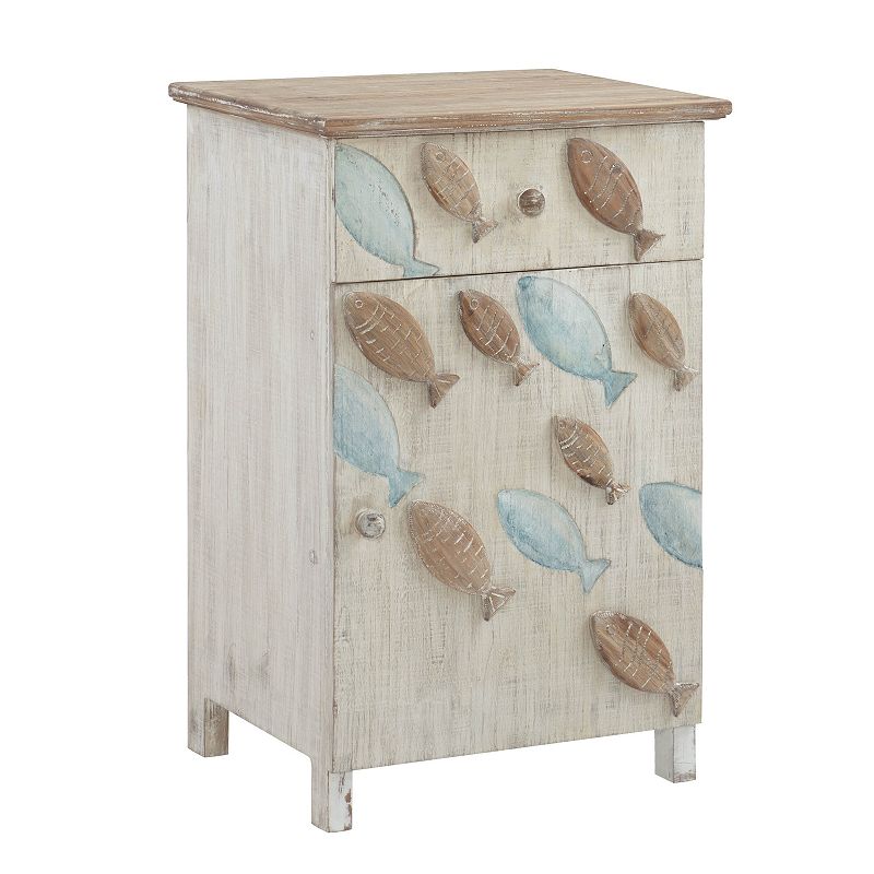 Linon Caspian Fish Storage Side End Table