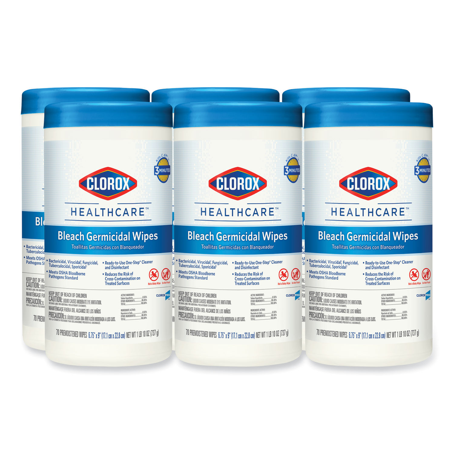 Bleach Germicidal Wipes by Cloroxandreg; Healthcareandreg; CLO35309CT