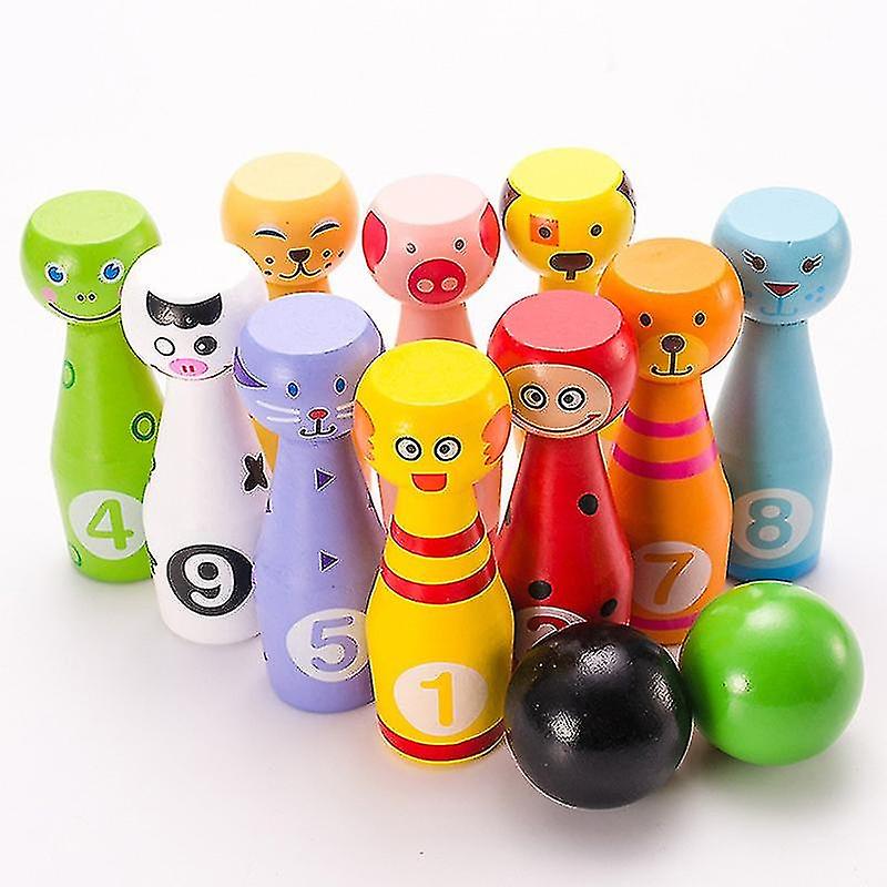 Bowling Set， Game With 10 Pins And 2 Balls， Interactive Toy For Children 3， ，4 5 Years