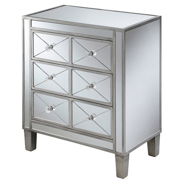 Silver Orchid Bertram 3-drawer Mirrored End Table