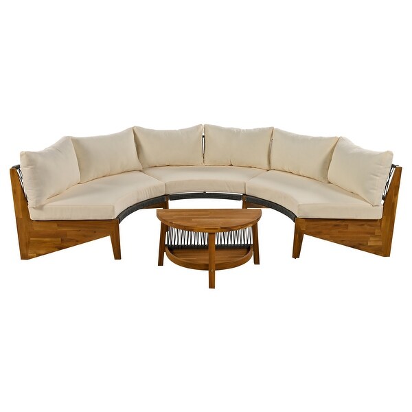 Curved Shape Sofa Set PE Wicker Furniture Conversation Sets