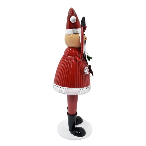 Cheerful Santa Claus Holding Tree and Waving，HighQuality Iron Construction