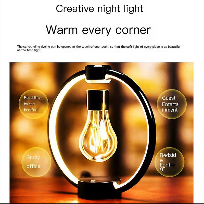 Hot Sale Creative Magnetic Levitation Light Bulb Retro Bedroom Bedside Led Eye Protection Night Light Birthday Christmas Gift