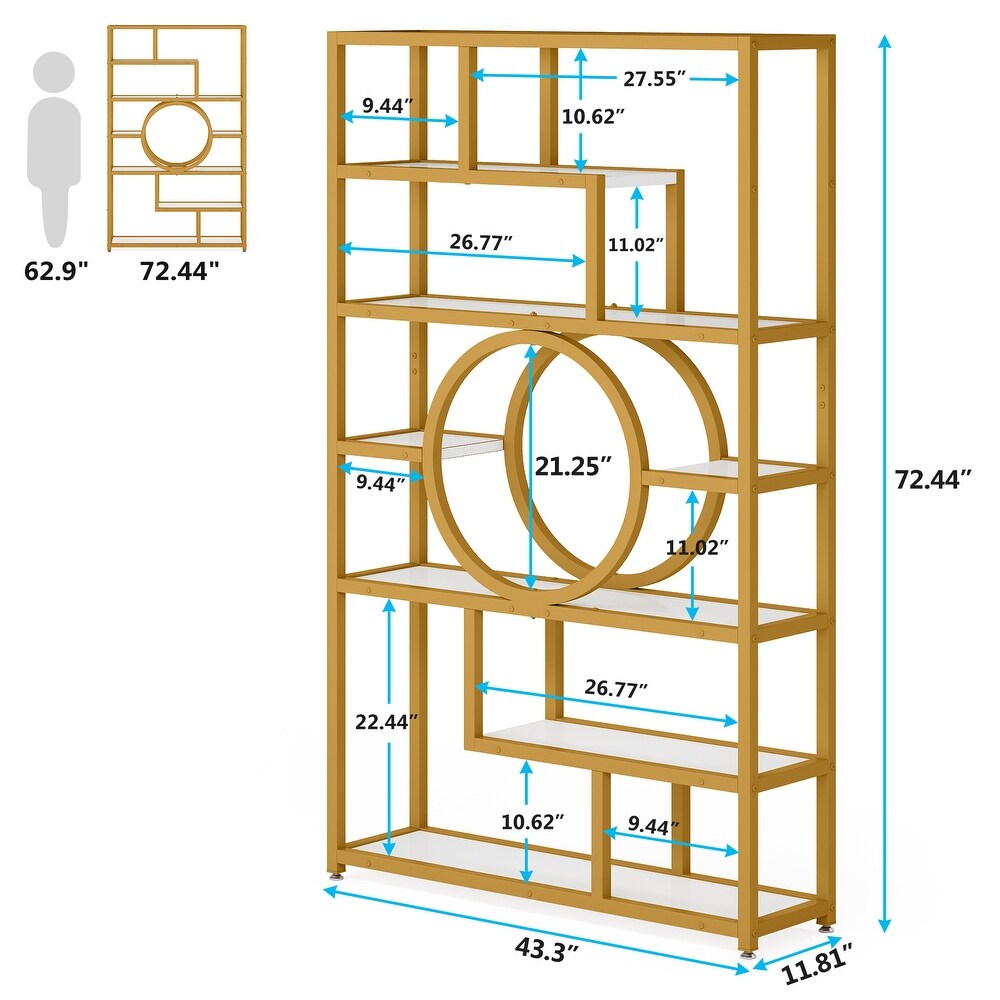 7 Tier Tall Etagere Bookcase  72\