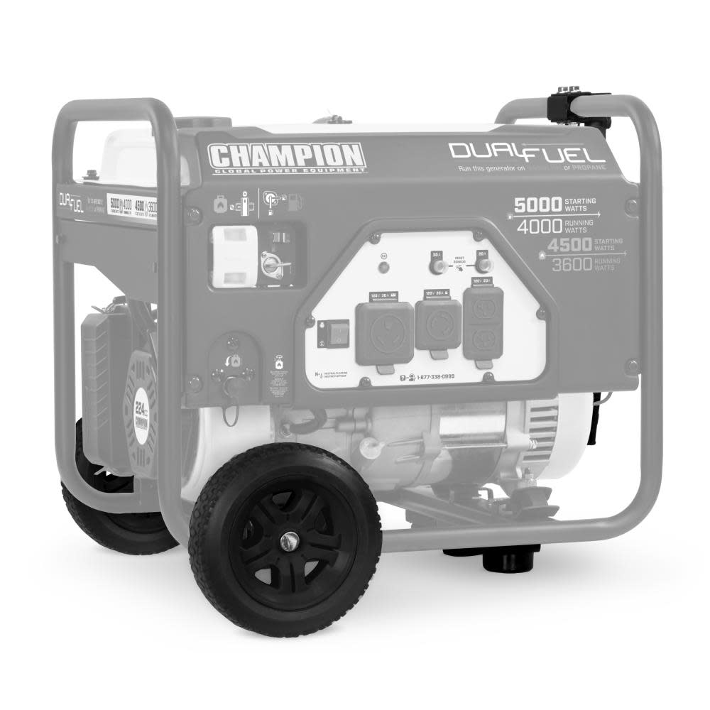 Champion Generator Wheel Kit with Axle， Folding Handle and Never-Flat Tires， 2800-4750 Watt ;