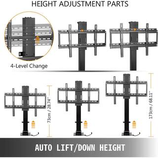 VEVOR Motorized TV Lift Stroke Length 39.4 in. Motorized TV Mount Fit for 32-70 in. TV Lift with Height Adjust 28.74-68.11 in. SHC330-SJDSZJ0001V1