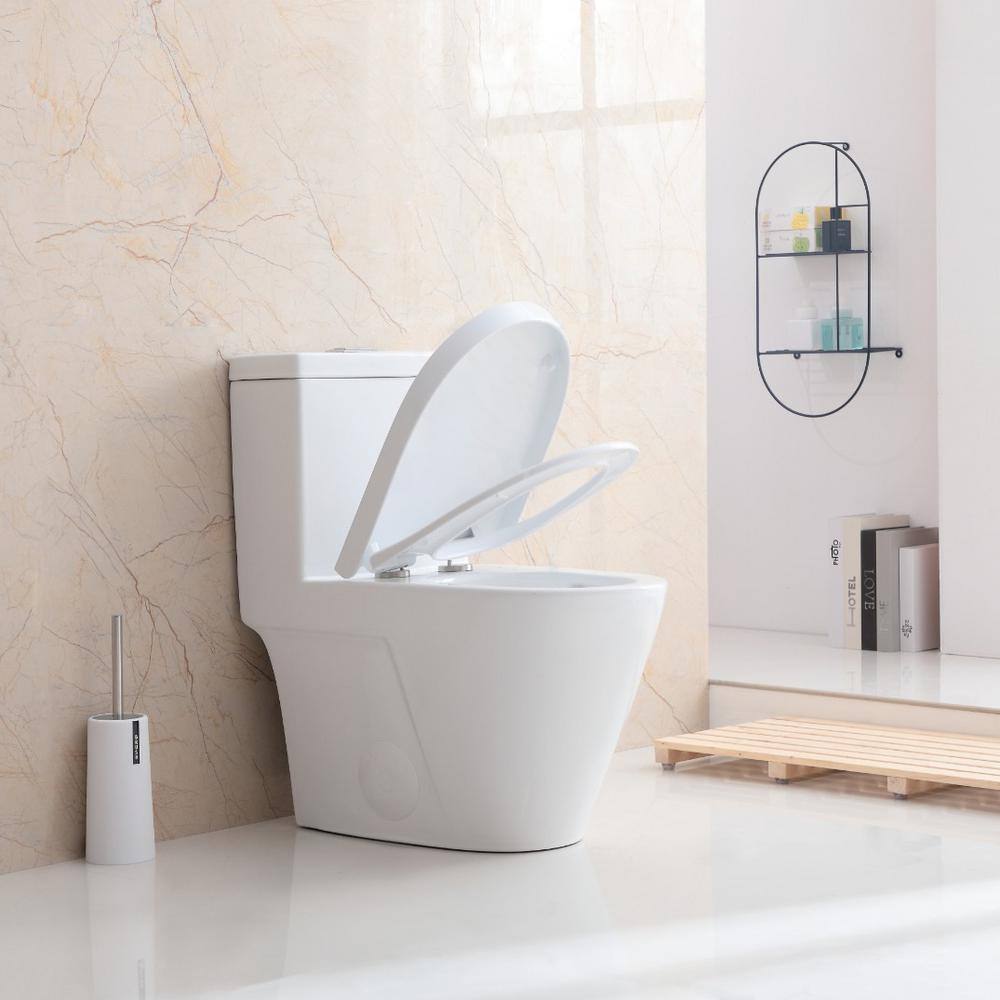 Eridanus Turner One-Piece 1.11.6 GPF Dual Flush Siphon Elongated Toilet in White ERI-1T365