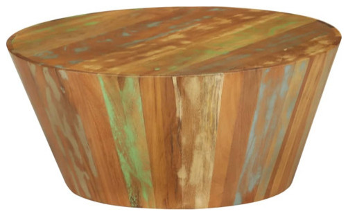 vidaXL Coffee Table Round End Table Accent Sofa Table Solid Wood Reclaimed   Farmhouse   Coffee Tables   by vidaXL LLC  Houzz