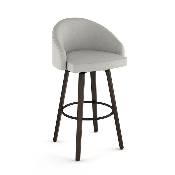 Amisco Foglia Swivel Counter and Bar Stool - Wooden Legs