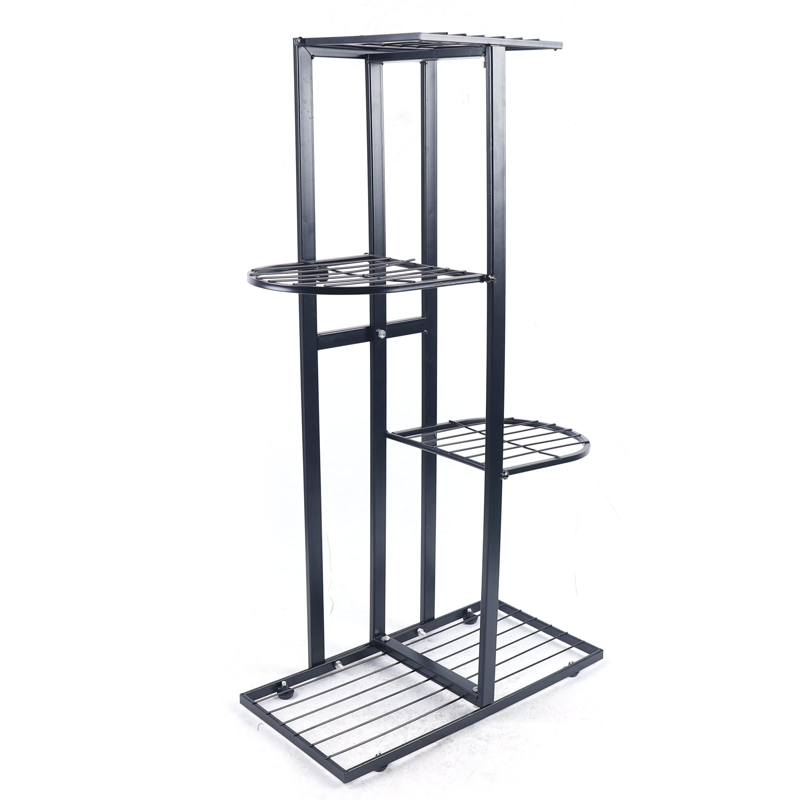 Miumaeov Metal Plant Stand 4 Tier 5 Pot Flower Holder Racks Garden Planter Rack Shelf Organizer for Indoor Outdoor Home Patio Lawn Garden Black