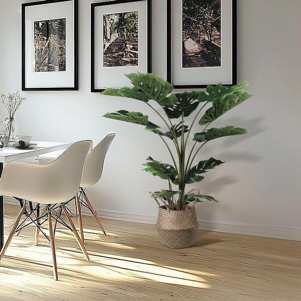 Philodendron Artificial Plant Tree In Round Pot