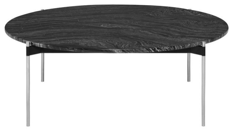 Brunello Coffee Table black wood vein marble top   Midcentury   Coffee Tables   by Virgil Stanis Design  Houzz