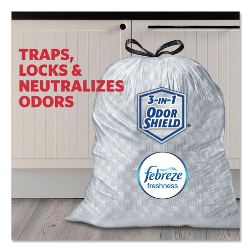 Clorox Glad OdorShield Tall Kitchen Drawstring Bags | 13 gal， 0.95 mil， 24