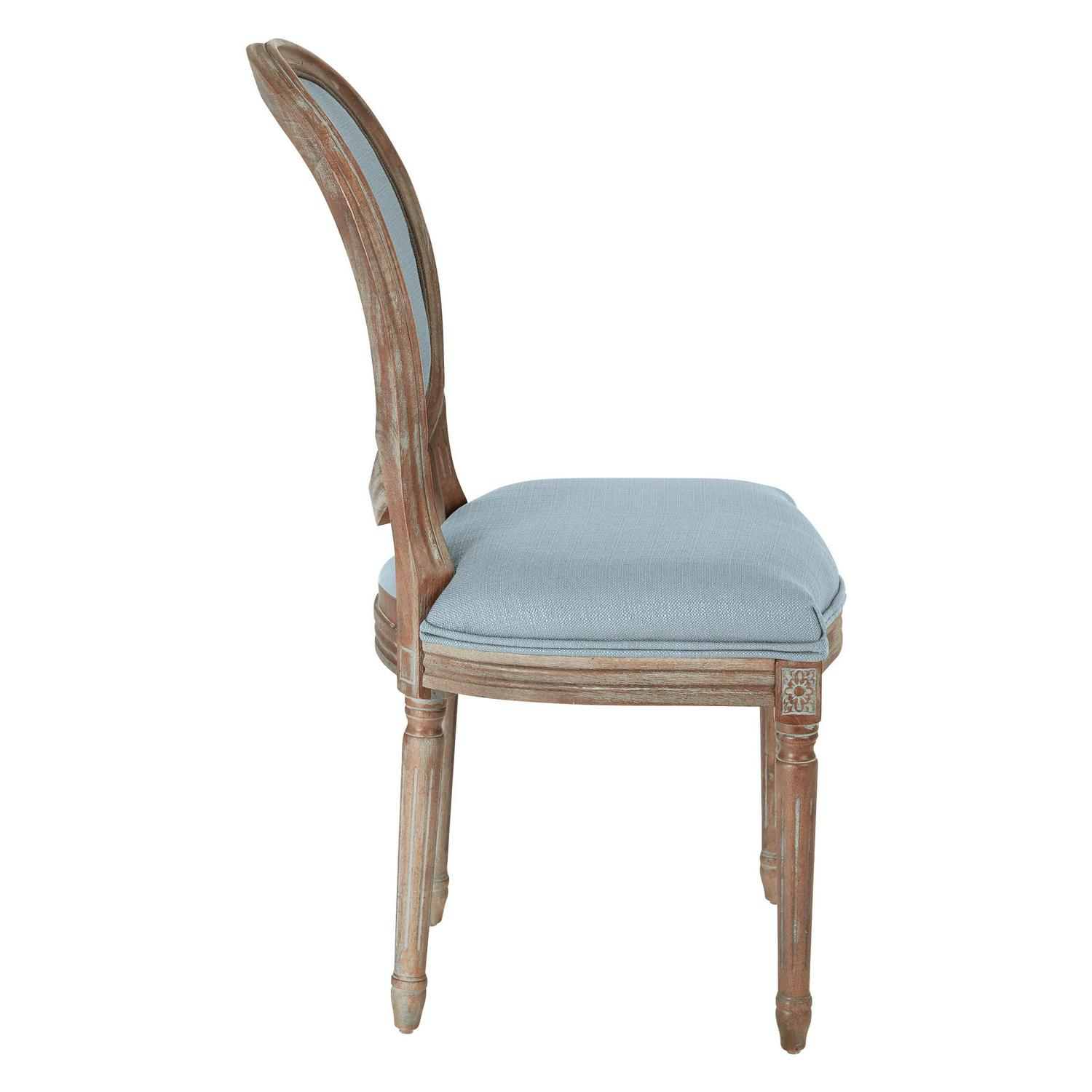 OSP Home Furnishings Lillian Oval Back Chair in Klein Sea Brushed Frame