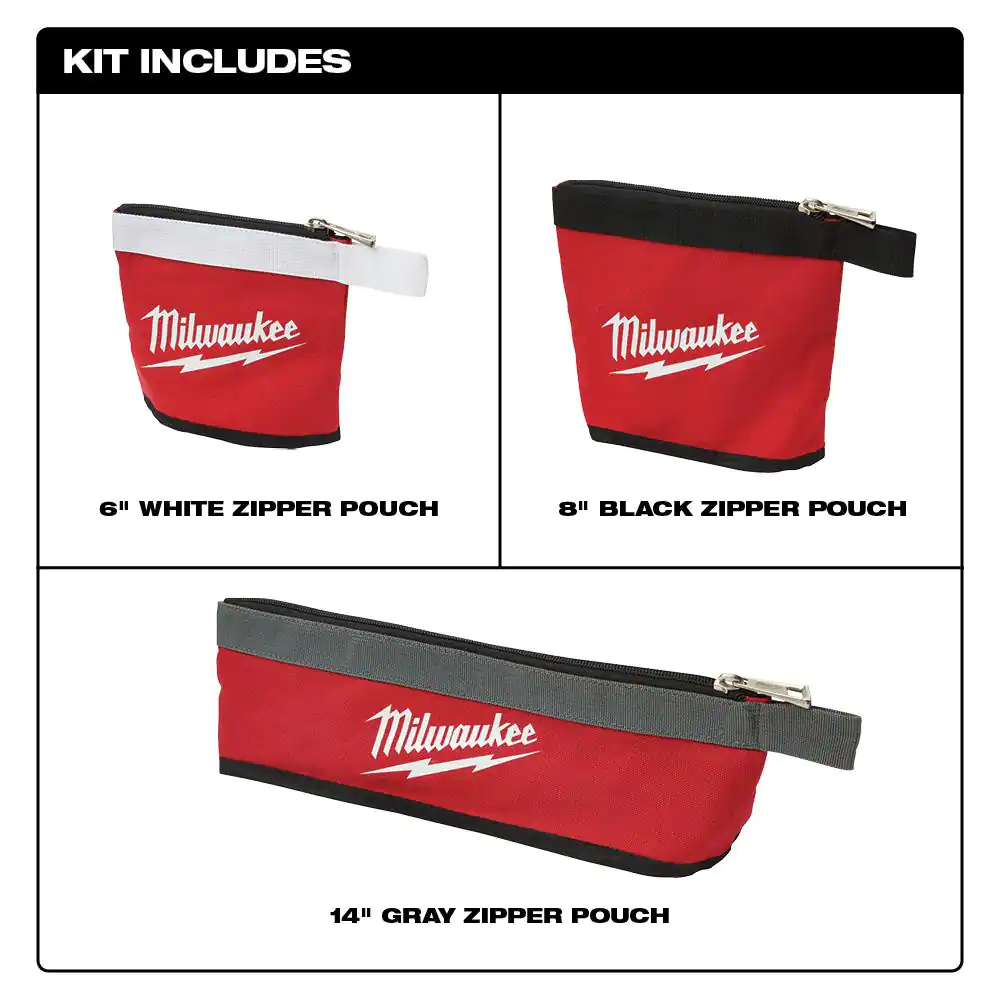 Milwaukee 15 in. PACKOUT Backpack with (3-Pack) Multi-Size Tool Bags