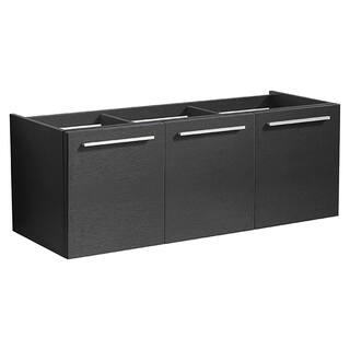 Fresca Vista 47 in. Modern Double Bathroom Wall Hung Vanity Cabinet Only in Black FCB8092BW-D