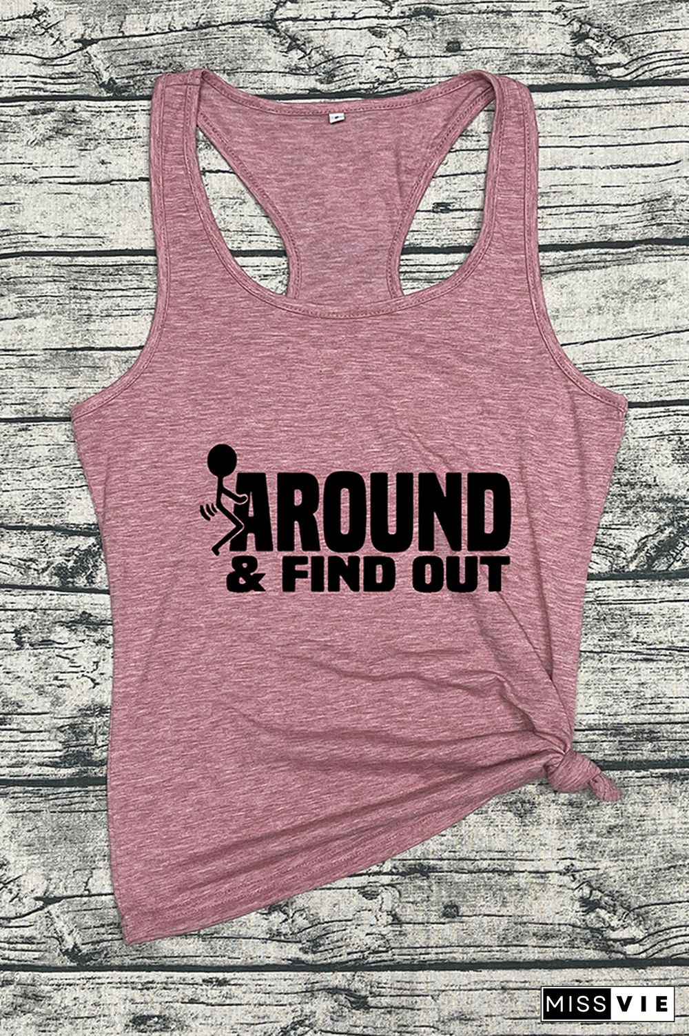 Fck Around And Find Out, Sarcastic Funny, Wine Glass Sleeveless Tank Top Wholesale