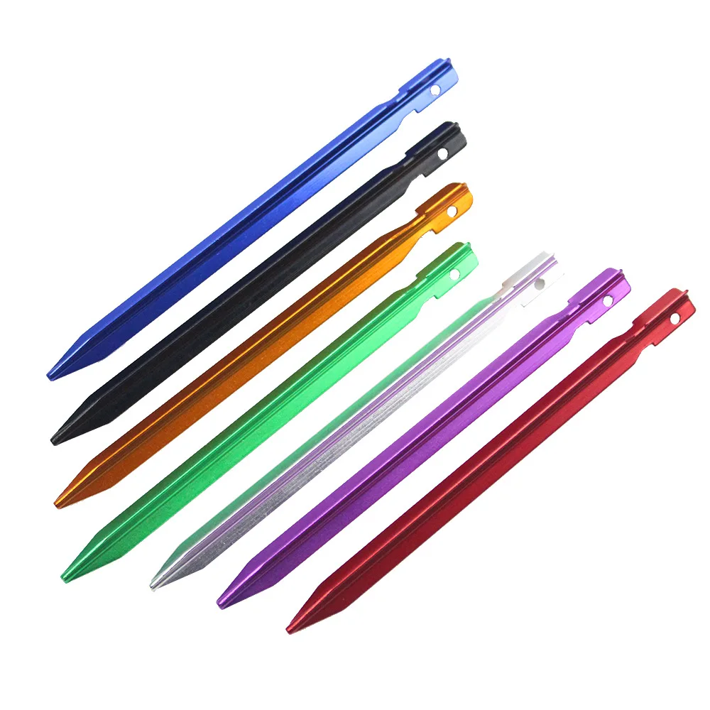 aluminium Outdoor Camping Hiking Climbing V Shape tenting Stakes ultralight Tent nail pegs