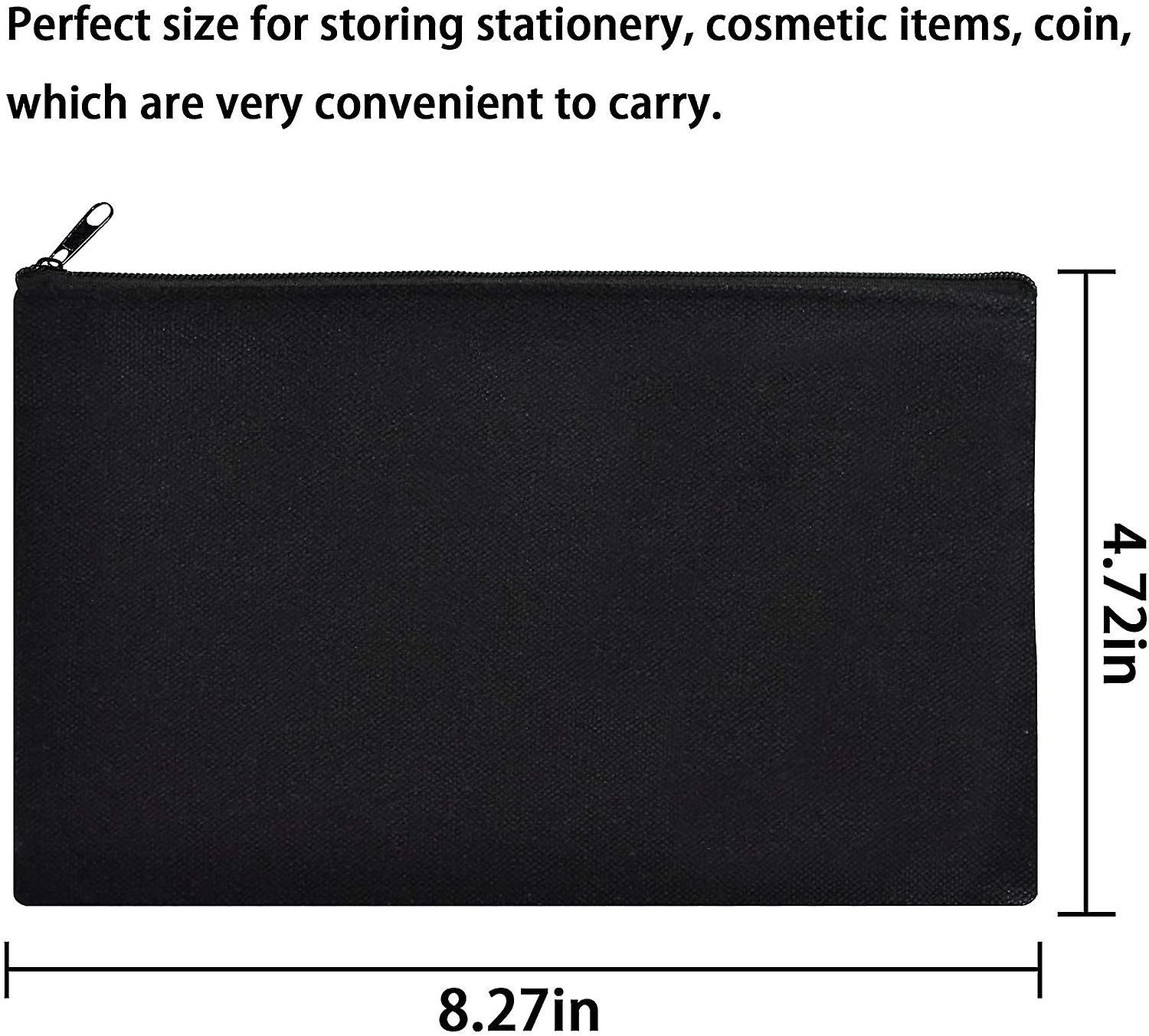 Veeki 12 Pack Blank Canvas Makeup Bag- Bulk Cosmetic Bags With Zipper， Multipurpose Canvas Zipper Pencil Case Pouch， Travel Toiletry Pouch， Diy Craft