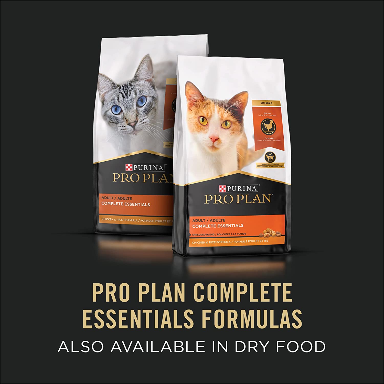 Purina Pro Plan Grain Free Pate Wet Cat Food， COMPLETE ESSENTIALS Chicken Spinach Entree Classic - (24) 5.5 oz. Cans