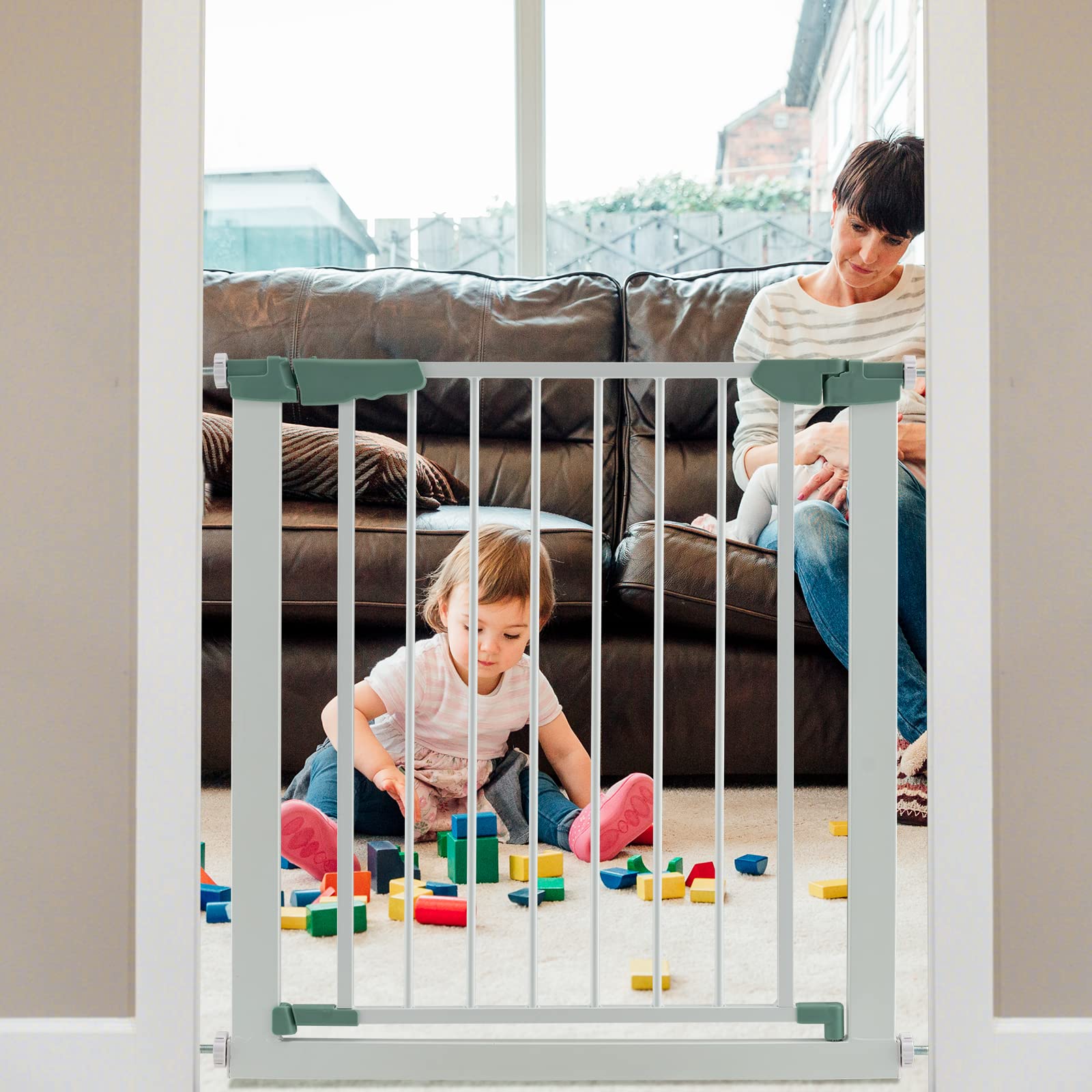 Costzon Auto-Close Baby Gate 30'' to 32.5'', 30 in Height Dog Gate