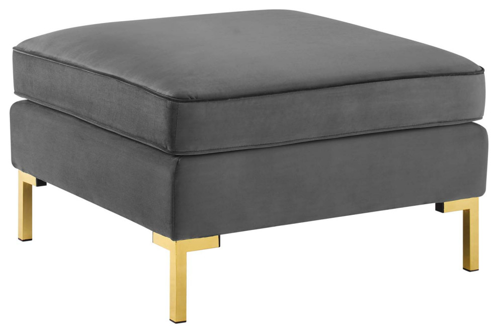 Ardent Performance Velvet Ottoman   Contemporary   Footstools And Ottomans   by Homesquare  Houzz