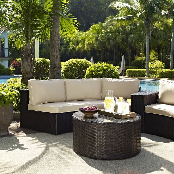 Catalina 2Pc Outdoor Wicker Sectional Set