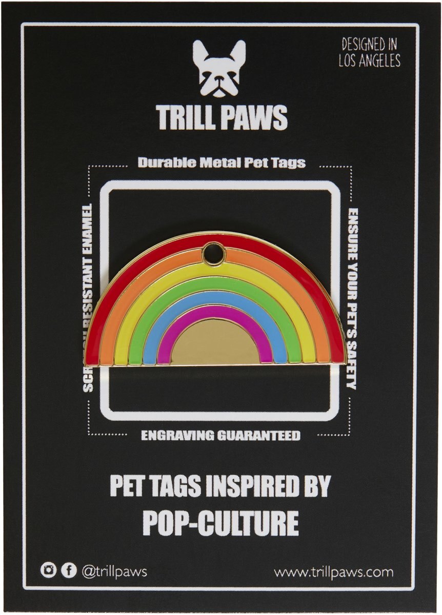 Trill Paws Rainbow Personalized Cat and Dog ID Tag