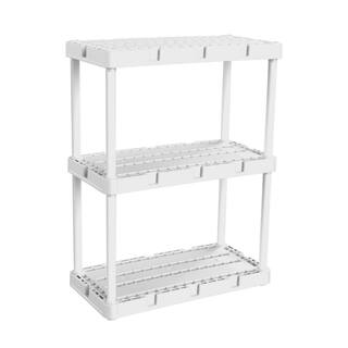 GRACIOUS LIVING Knect A Shelf 3 Shelf Interlocking Organizers White (2-Pack) 2 x 91083-1C