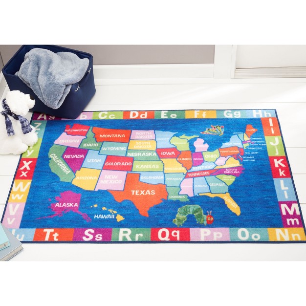 Eric Carle Usa Map Area Kids x27 Rug 2 x27 9 quot x4 x27 3 quot Home Dynamix