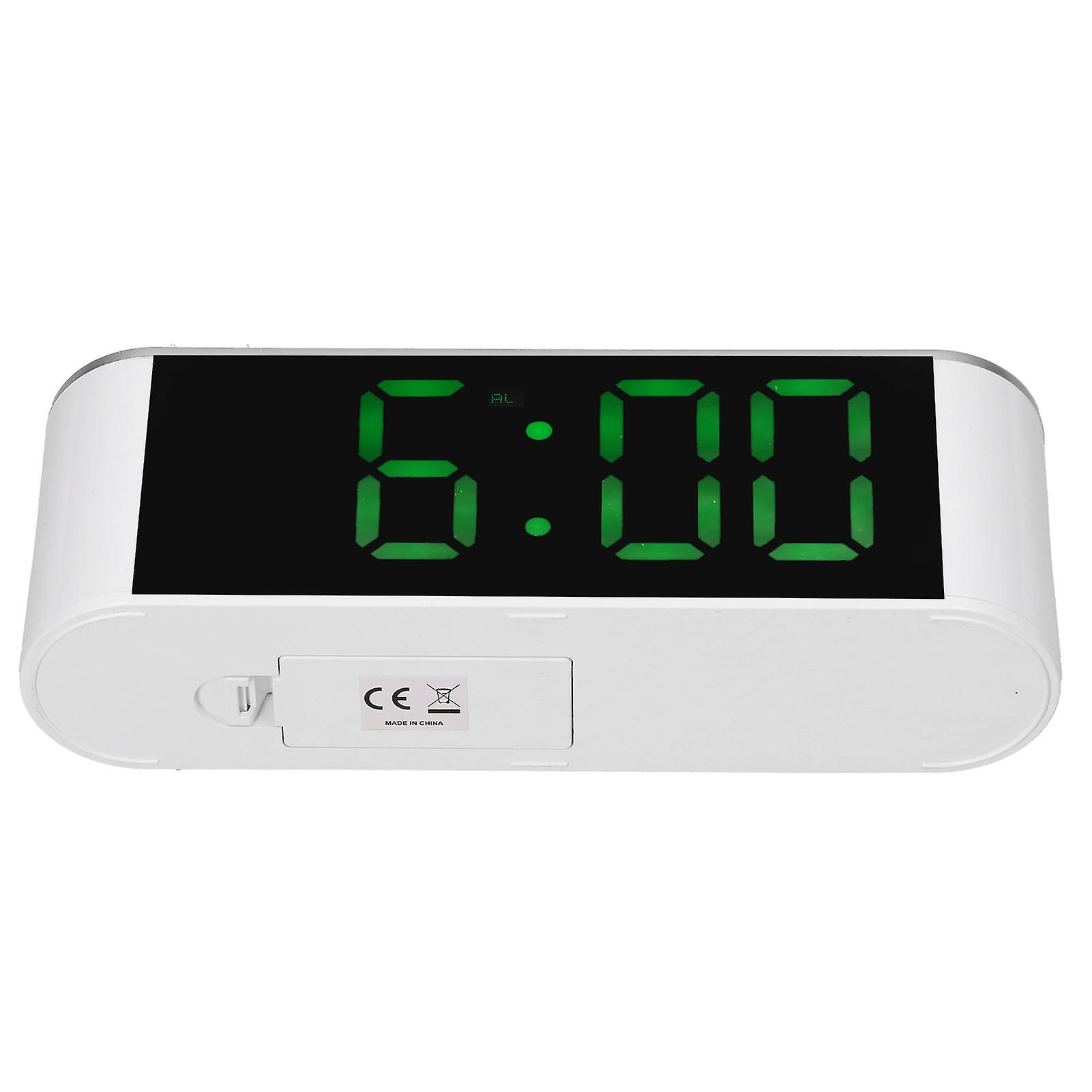 Led Electronic Mirror Clock Desktop Digital Alarm Clock Thermometer Hygrometer For Home Bedroom Bedside