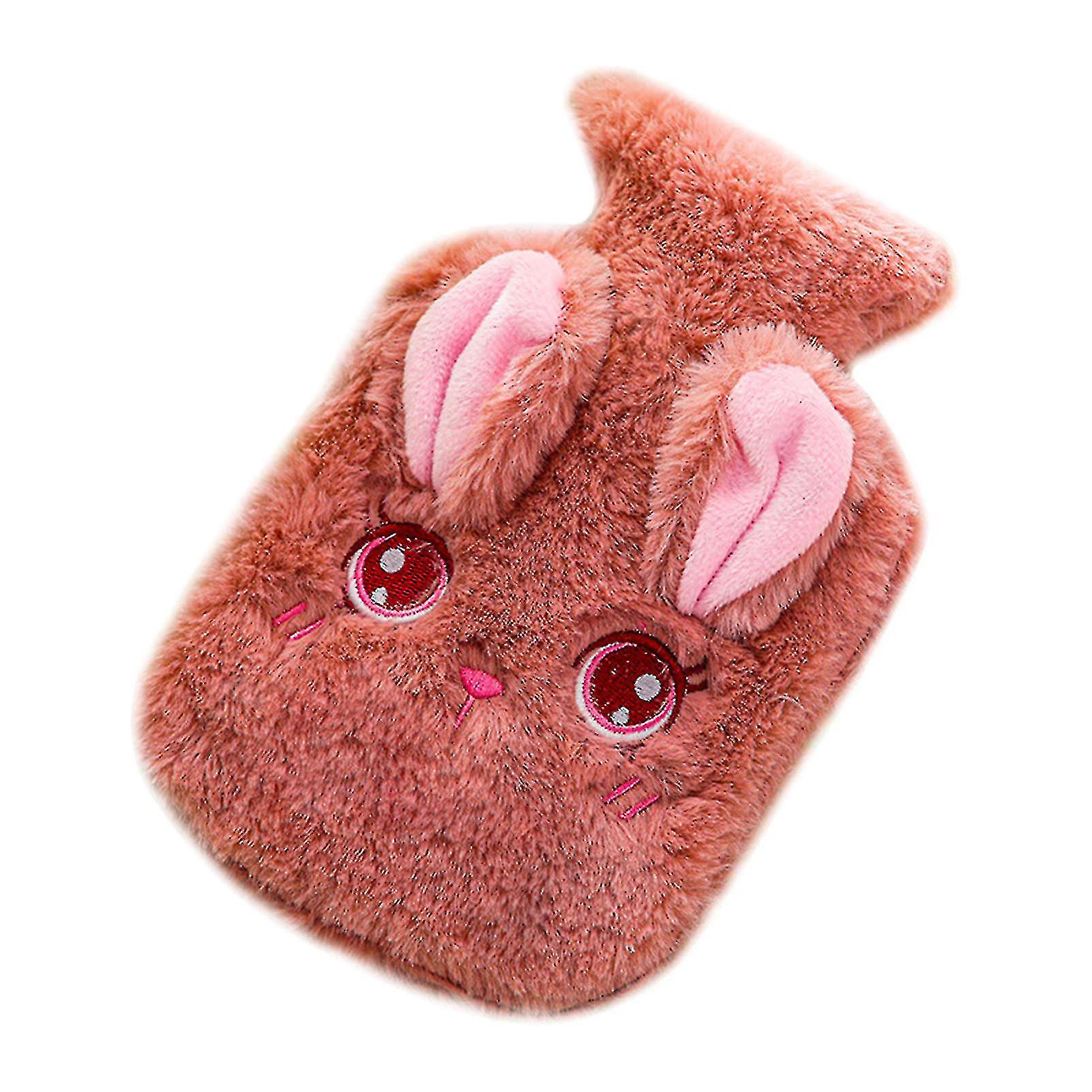 Hot Water Bottle Cute Cartoon Leak-proof Convenient Pvc Water Bag Hand Warmer With Fur Cover For Pain Relief Menstrual Cramps