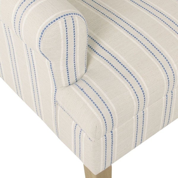 HomePop Emerson Rolled Arm Accent Chair - Blue Calypso Stripe