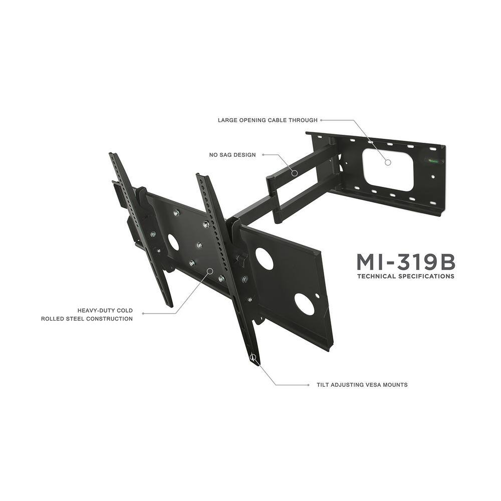 mount-it! Heavy-Duty Full Motion TV Wall Mount with Long Extension for Screens Up to 60 in. MI-319B