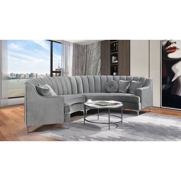 141'' Velvet Curve Sectional Sofa - 142