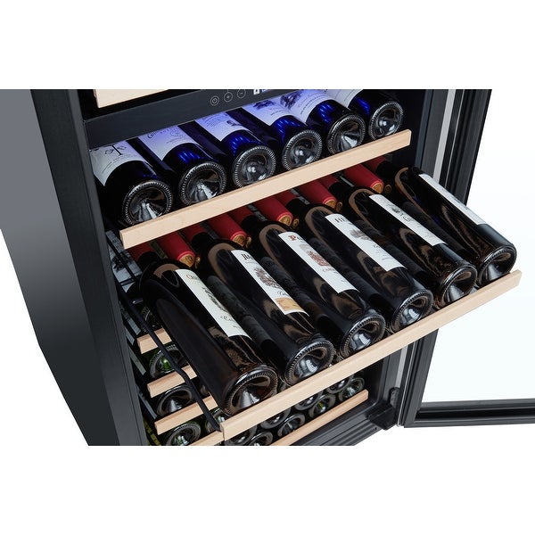 24 inch Wine Cooler Refrigerator， 152 Bottle Large Capacity Fast Cooling Low Noise， Frost Free Wine Fridge