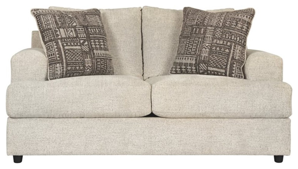 Signature Design by Ashley Soletren Loveseat in Stone   Transitional   Loveseats   by Homesquare  Houzz