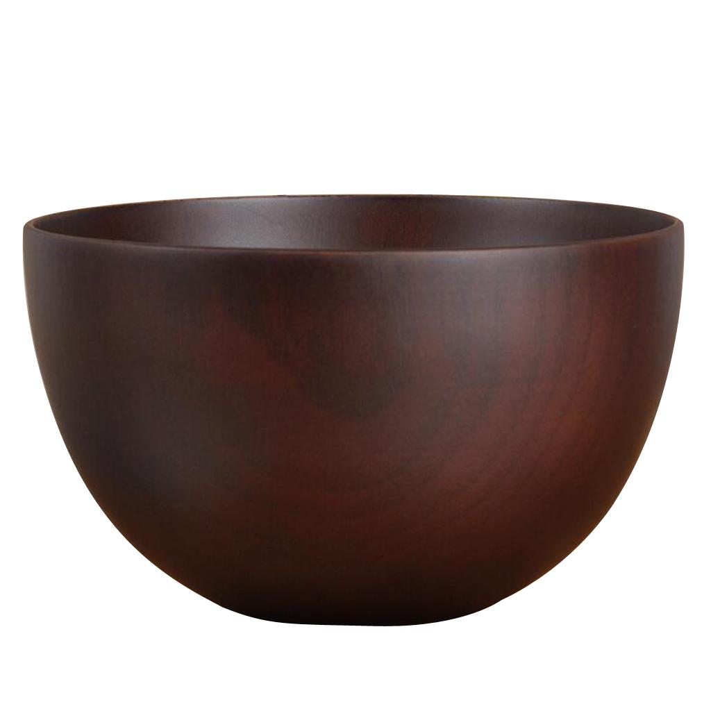 Wooden Salad Bowl， Food Safe Round Wood Bowl Traditional Japanese Style