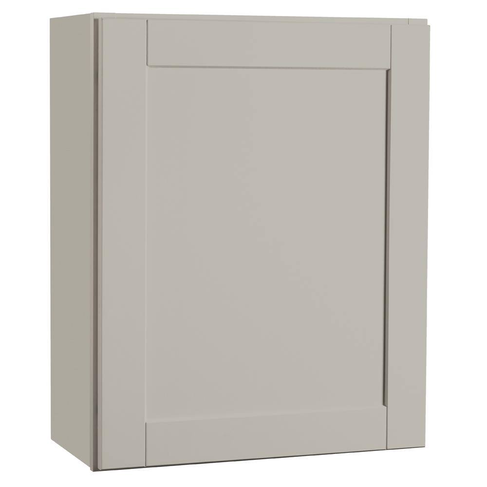 Hampton Bay Shaker 24 in. W x 12 in. D x 30 in. H Assembled Wall Kitchen Cabinet in Dove Gray KW2430-SDV