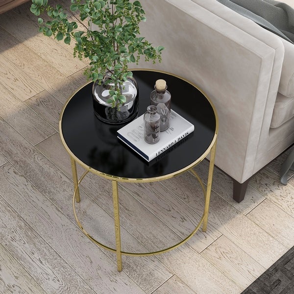 Furniture of America Llewellyn Contemporary Round 22-inch Side Table