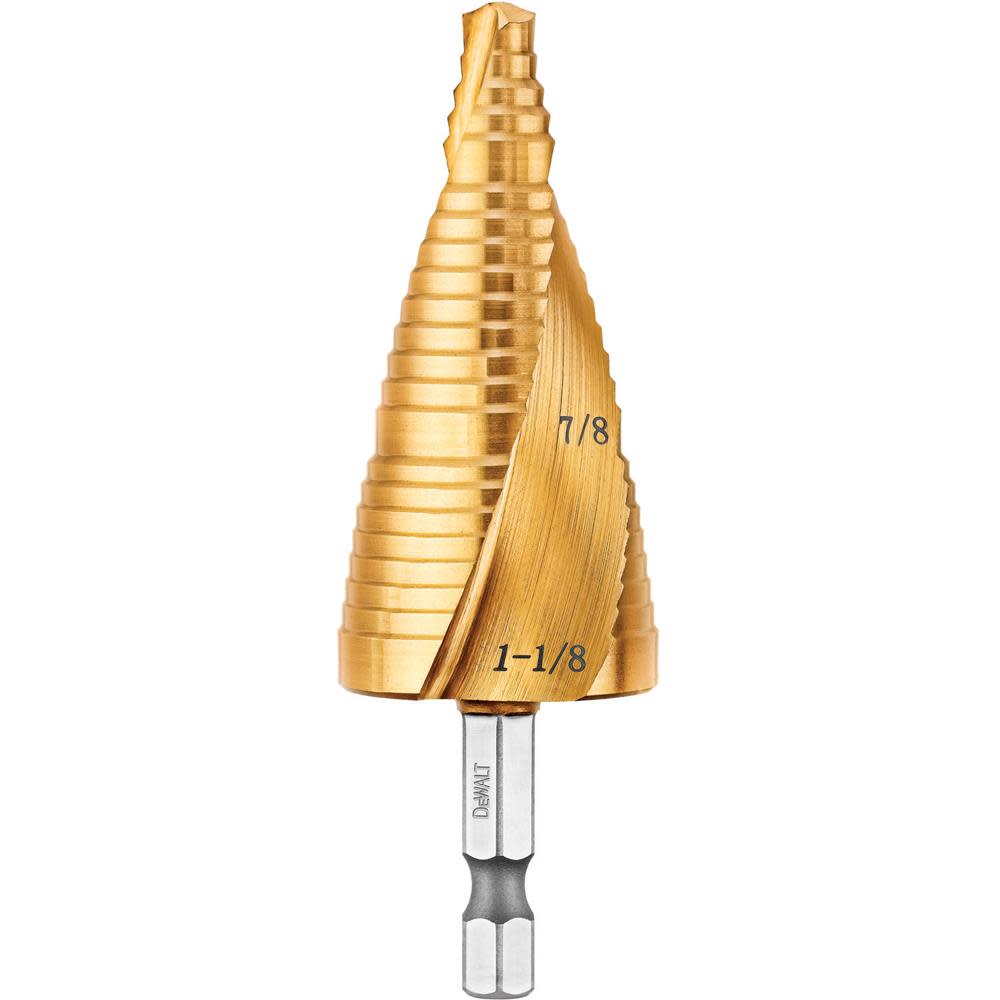 DW 7/8 In. 1-1/8 In. Impact Ready Step Drill Bit DWA1789IR from DW