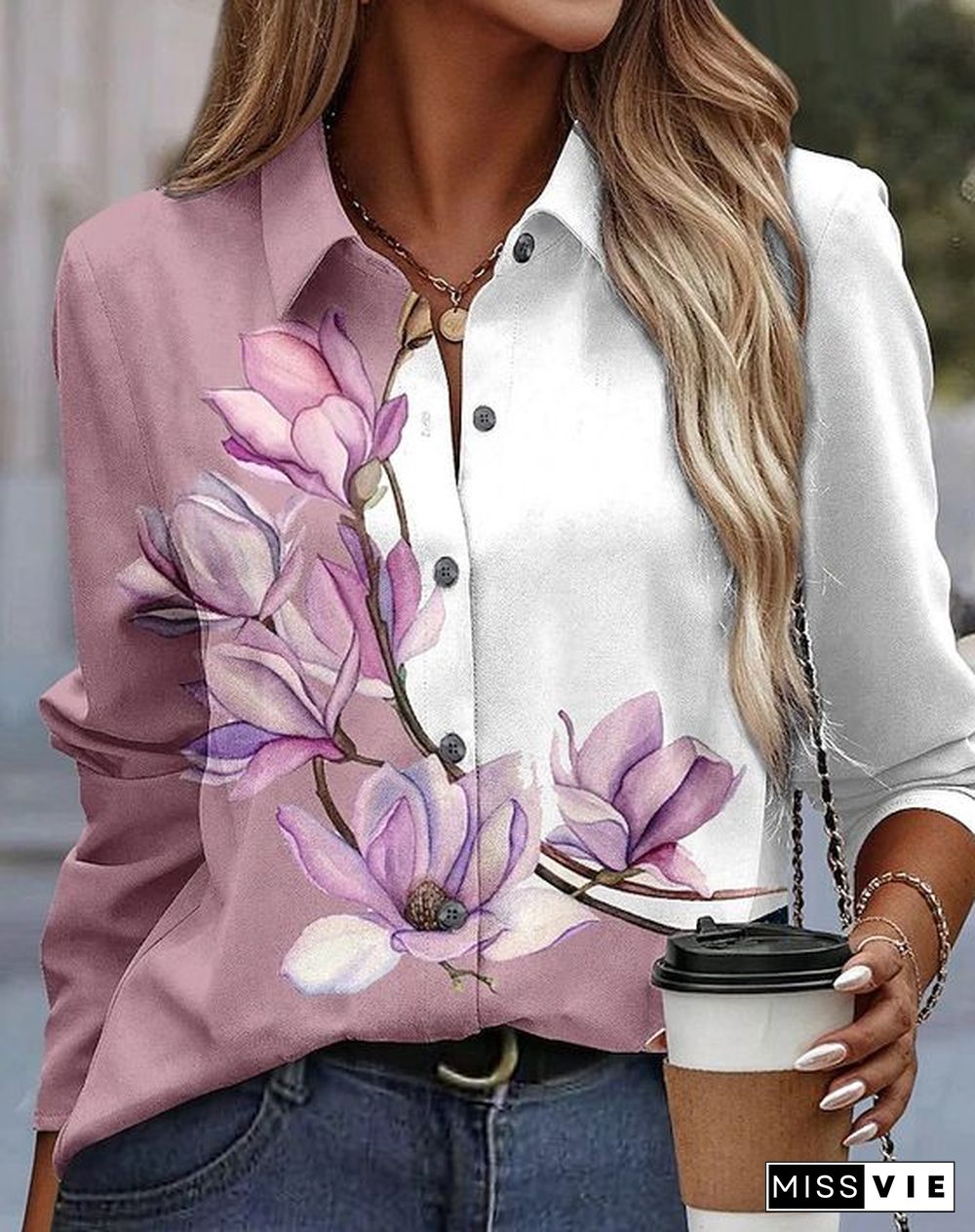 Temperament Floral Print Shirt