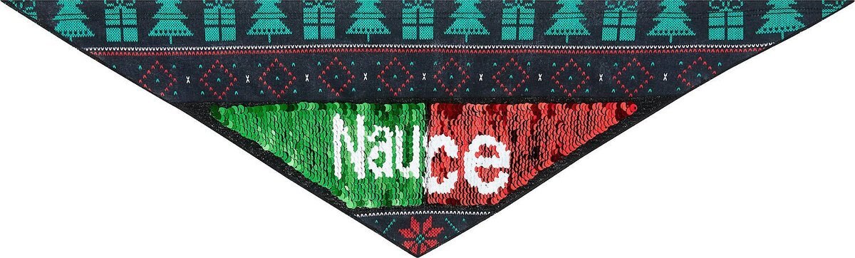 Frisco Flip Sequin Naughty/Nice Dog and Cat Bandana