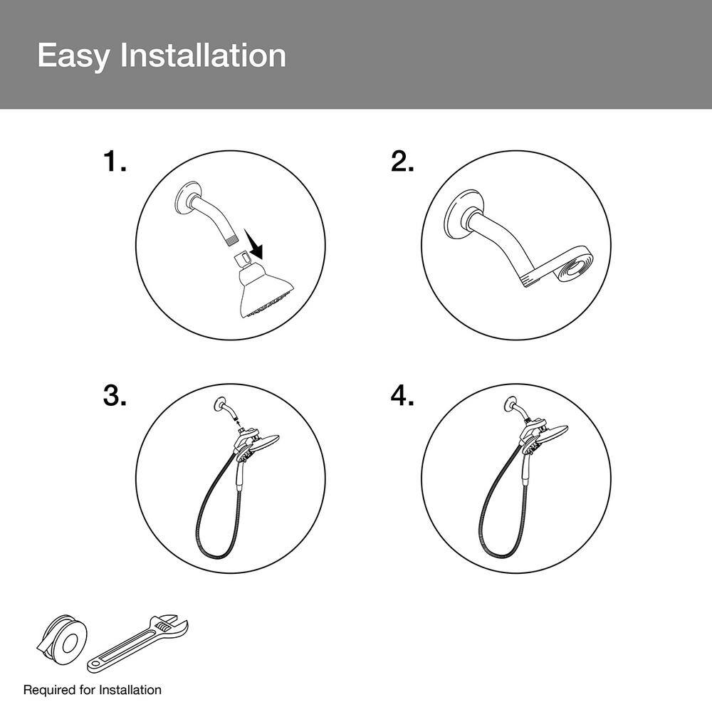 KOHLER Claro 1-Spray Dual Wall Mount Fixed and Handheld Shower Head 1.75 GPM in Vibrant Brushed Nickel R30236-G-BN