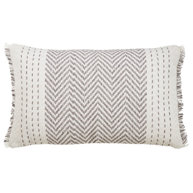 Kantha Stitch Striped Throw Pillow Cover