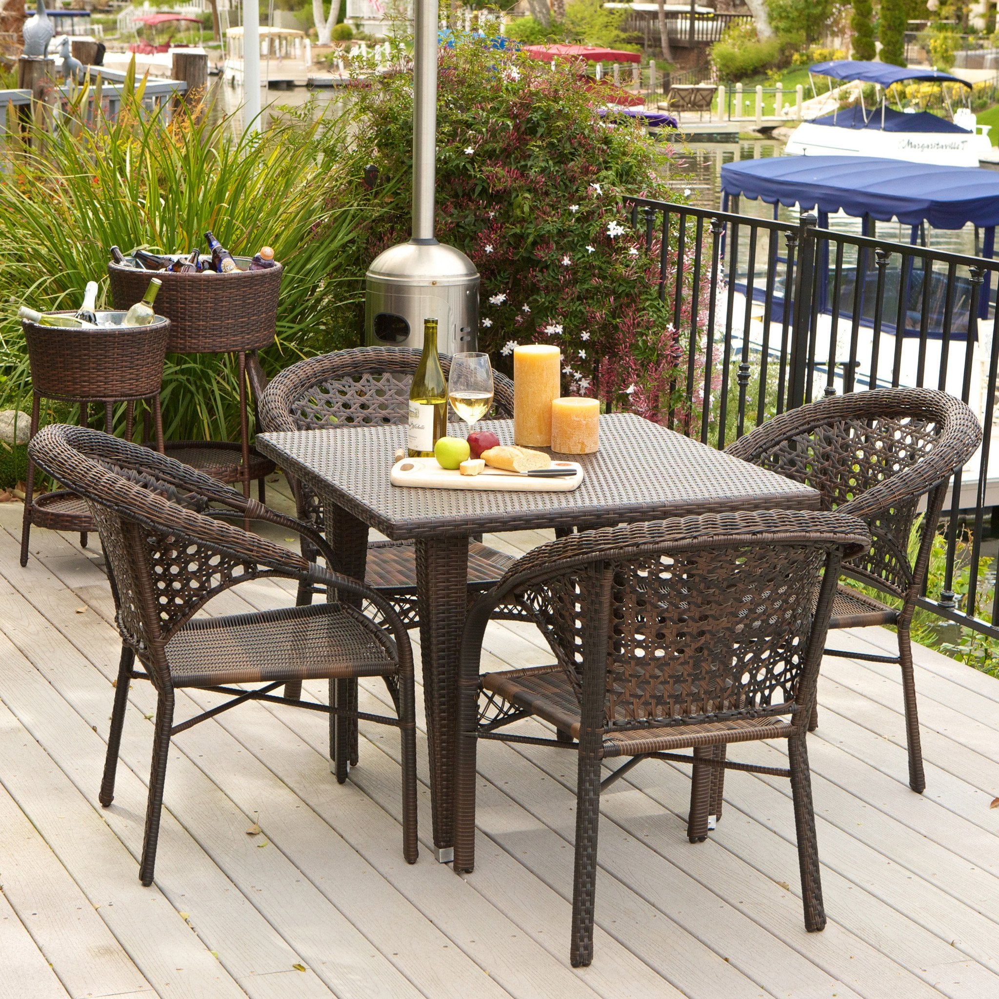 Louisiana 5-Piece Outdoor Wicker Dining Set