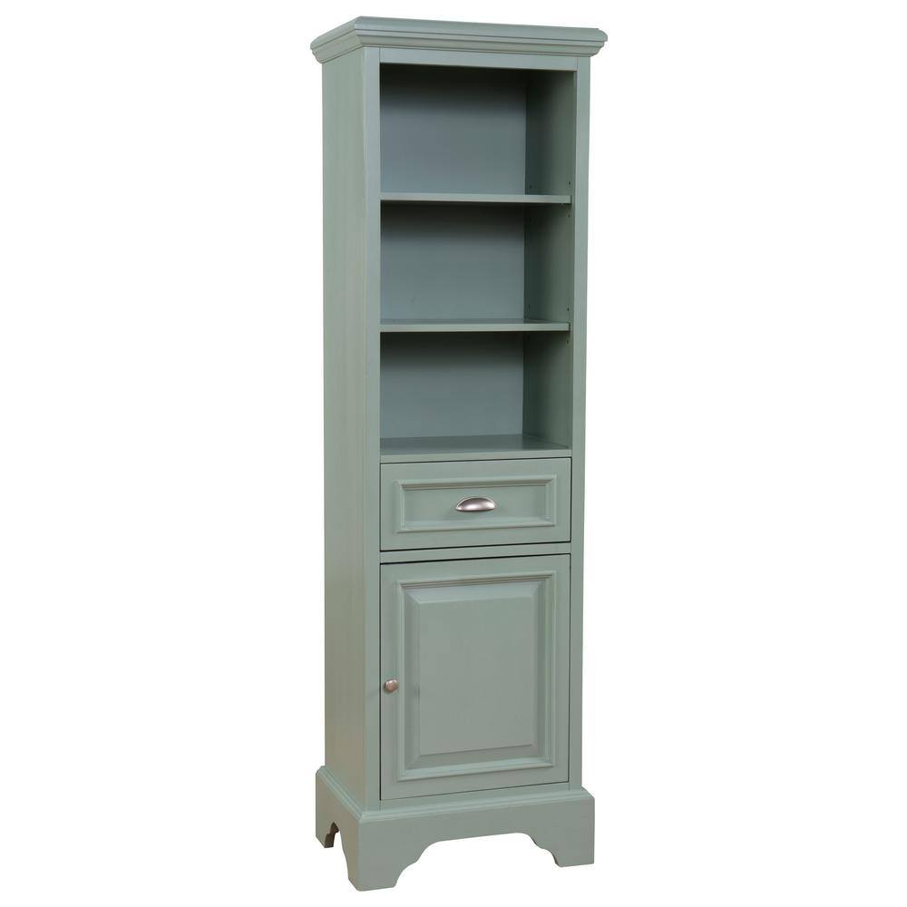 Home Decorators Collection Sadie 20 in. W x 14 in. D x 64.5 in. H Linen Cabinet in Antique Light Cyan MD-L2120